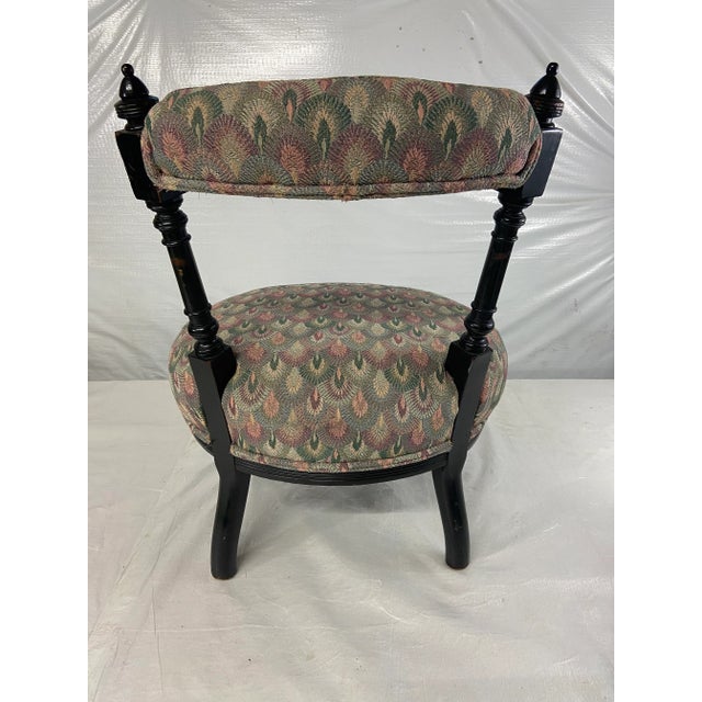 Early 20th Century Round Upholstered Slipper Chair For Sale - Image 4 of 10