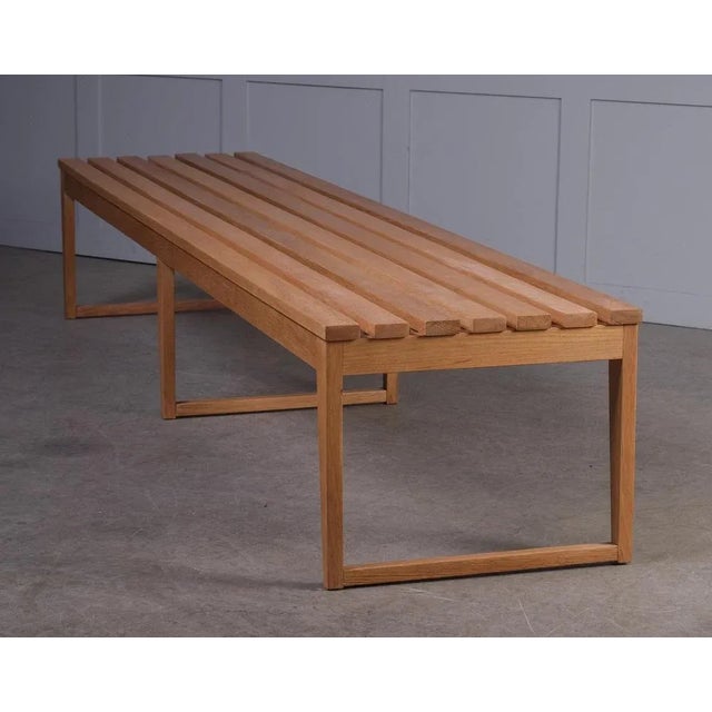 Long Swedish Bench in Oak, 1960s For Sale - Image 11 of 12