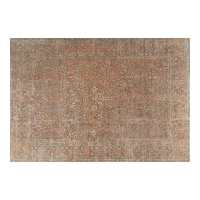 Fine 1920s Indian Brown Handmade Wool Rug For Sale