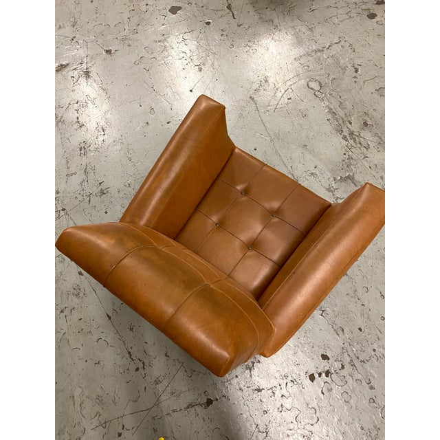 Vintage Cubist Leather Lounge Chair For Sale - Image 10 of 16