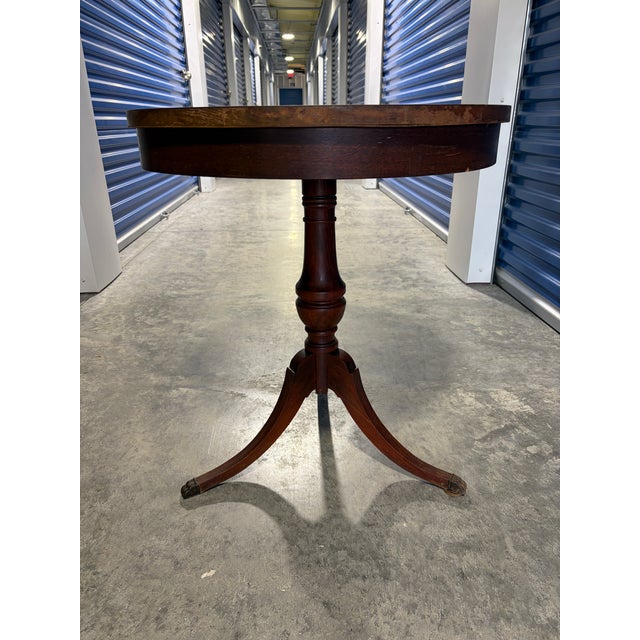 Traditional Vintage Mersman Mahogany Pedestal Side Table With Paw Feet For Sale - Image 3 of 7