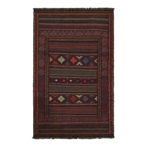 1950s Vintage Baluch Tribal Kilim in Red With Geometric Patterns, From Rug & Kilim