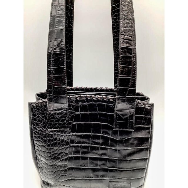 Animal Skin 1980’s Genuine Carlos Falchi Shoulder Bag Tablet Holder For Sale - Image 7 of 9