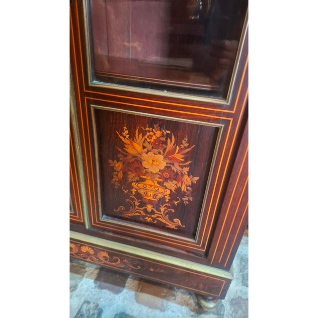 Napoleon III Marquetry Display Case, 1890 For Sale - Image 6 of 9