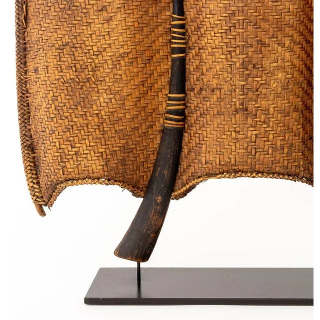 Wood Vietnamese Woven Rattan Hunter Backpack For Sale - Image 7 of 9