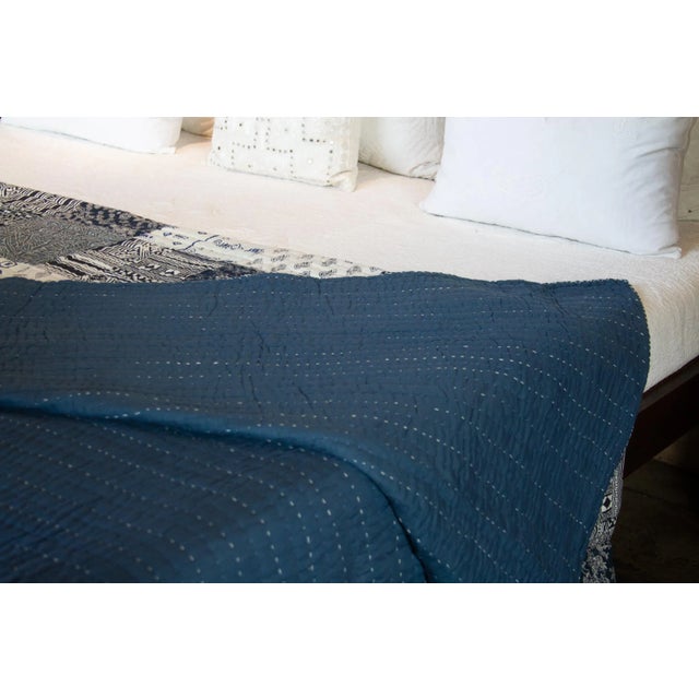 Indigo Block Print Quilt For Sale In Los Angeles - Image 6 of 8