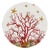 Coral Reef Vegan Leather Round Pebble Placemat, White Red, Set of 4 For Sale
