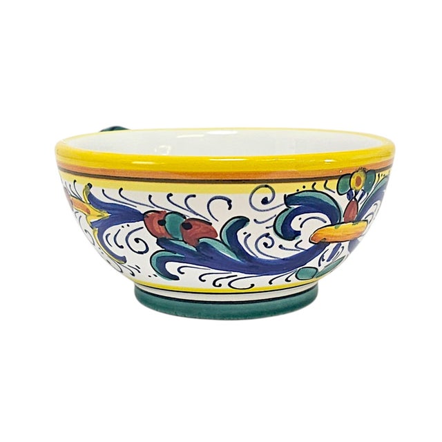 Late 20th Century Italian Labor Deruta Hand-Painted Maiolica Cups and Saucers, Set of 4 For Sale - Image 14 of 18