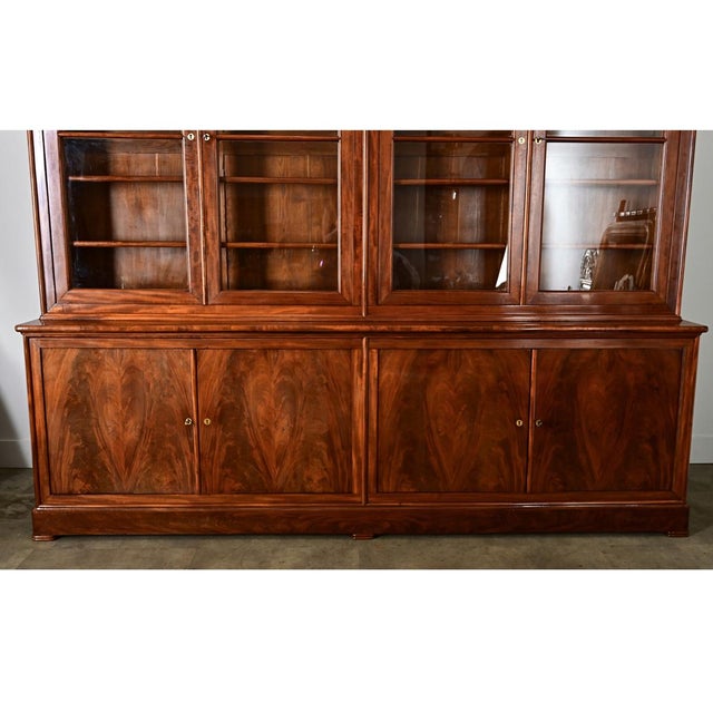 French 19th Century Louis Philippe Mahogany Bibliotheque For Sale - Image 4 of 11