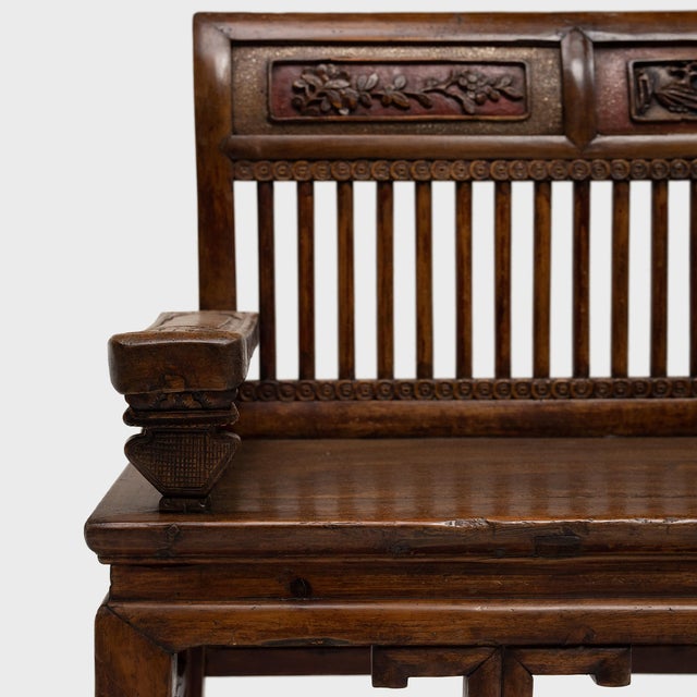 Mid 20th Century Chinese Slatted Back Bench, C. 1940 For Sale - Image 5 of 7
