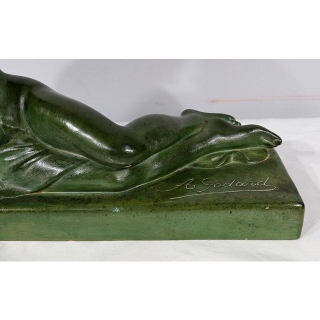 Art Deco Sculpture of La Demoiselle et le Chevreau by A. Godard, Early 1900s For Sale - Image 10 of 18