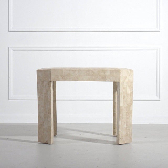 Casa Bique Maitland Smith Casa Bique Tessellated Stone With Brass Trim Side Table For Sale - Image 4 of 8