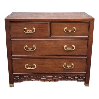 Mid 20th Century Century Furniture Chinese Chippendale Style Mahogany Four-Drawer Chest For Sale
