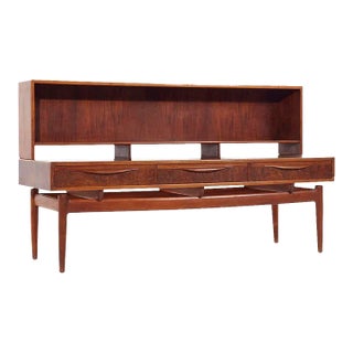 Kurt Ostervig Mid Century Danish Rosewood Low Credenza Bookcase For Sale