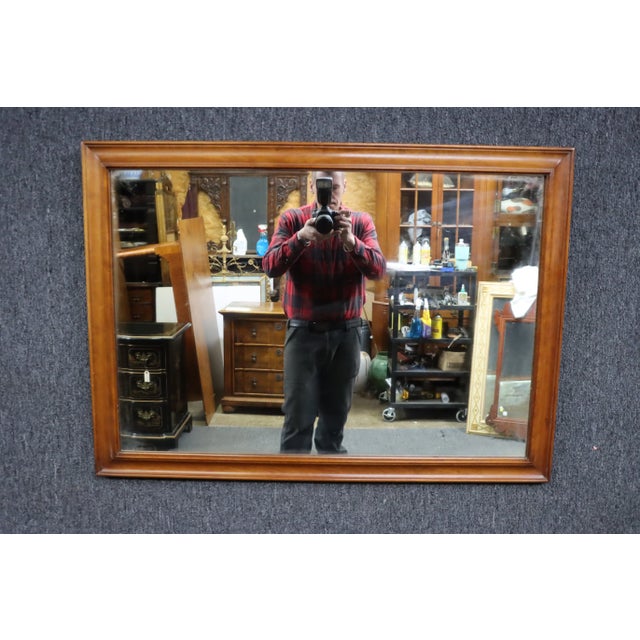 Glass Stickley Mirror in Cherry For Sale - Image 7 of 7