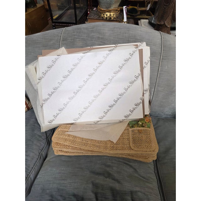 Vintage Rattan Placemats With Napkins - Set of 8 For Sale - Image 4 of 12