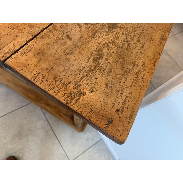 Rustic Farmhouse Dining Table in Natural Wood For Sale - Image 9 of 17