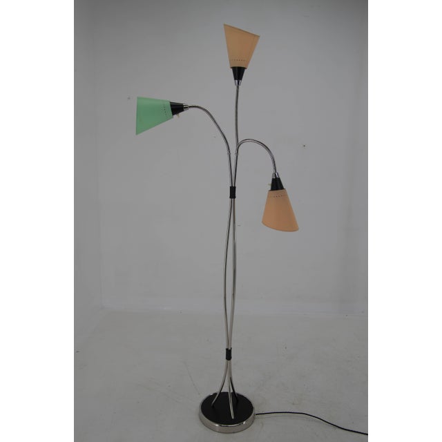 Green Mid-Century Flexible 3-Flamming Floor Lamp, 1960s For Sale - Image 8 of 14