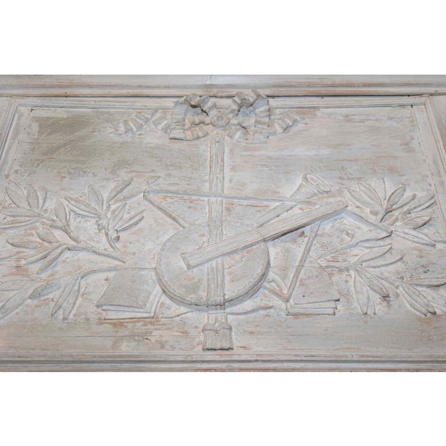 French Louis XVI 1790s Trumeau Mirror with Carved Liberal Arts Allegory For Sale - Image 11 of 13