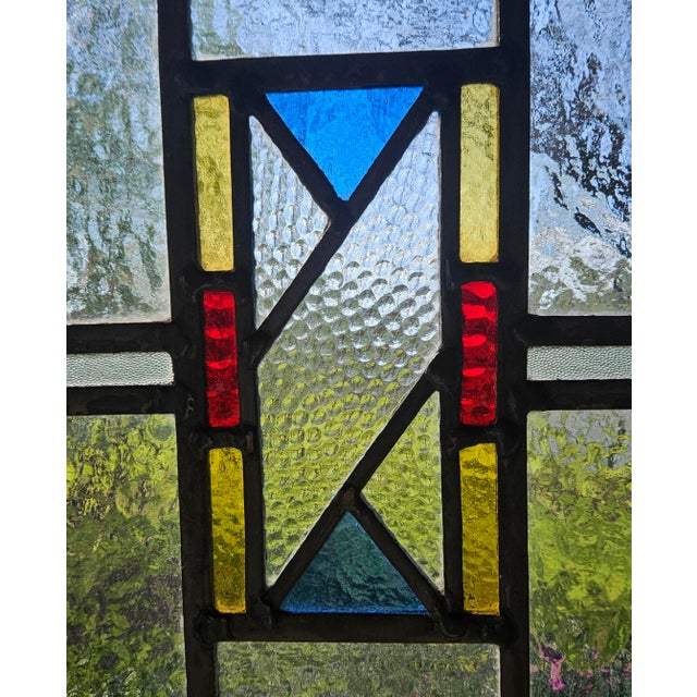 Late 19th Century Antique New Orleans French Quater Stain Glass Window For Sale - Image 5 of 17