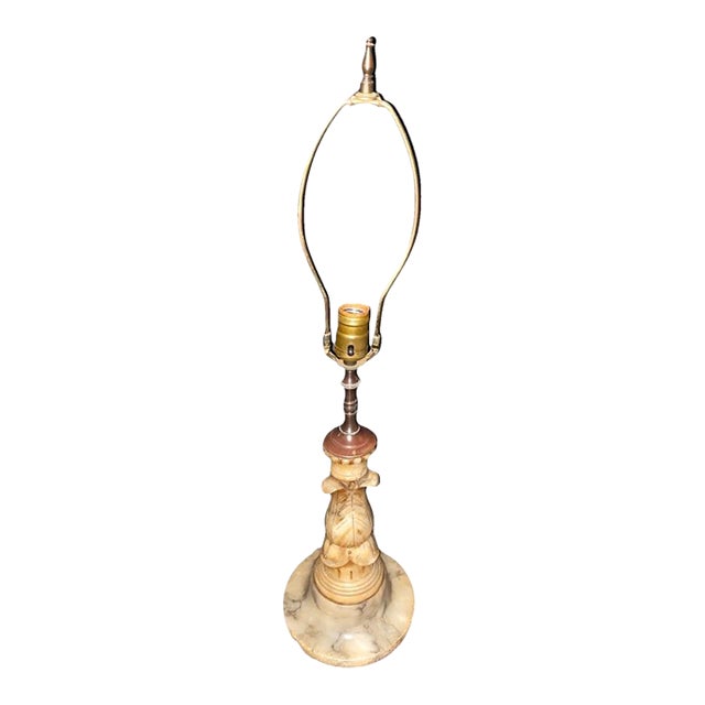 Antique Art Deco Alabaster Table Lamp For Sale