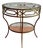 Gold Metal and Glass Side Table For Sale