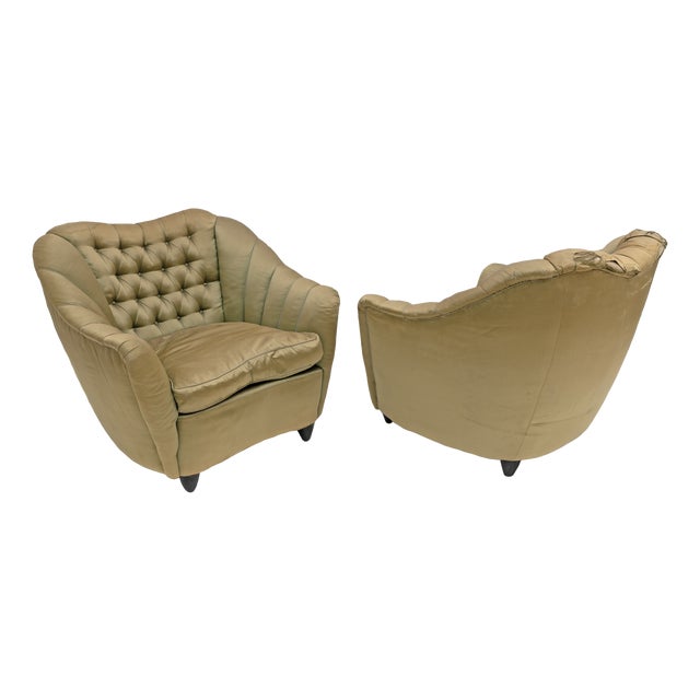 Mid-Century Modern Curved Chairs by Gio Ponti, 1940s, Set of 2 For Sale