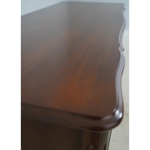 Vintage French Country Walnut Finish Low Dresser For Sale - Image 11 of 17