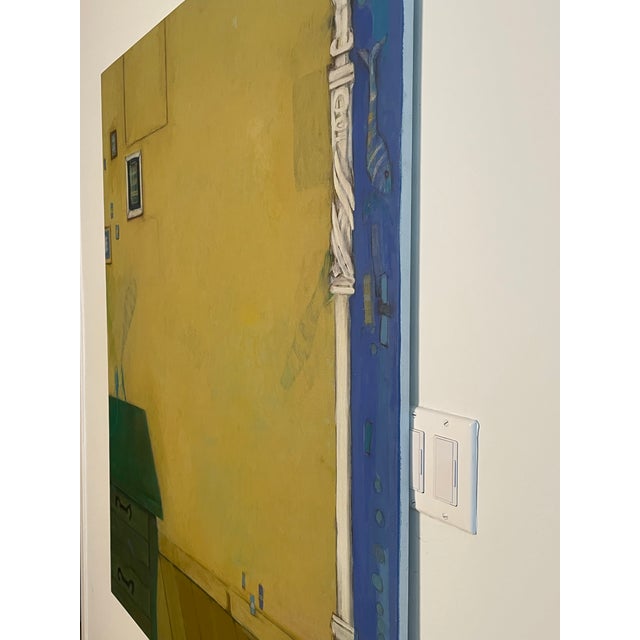 2000 - 2009 ‘Abstraction” Green Table’, Oil on Canvas, Marco Antonio Cisneros (Signed) For Sale - Image 5 of 6