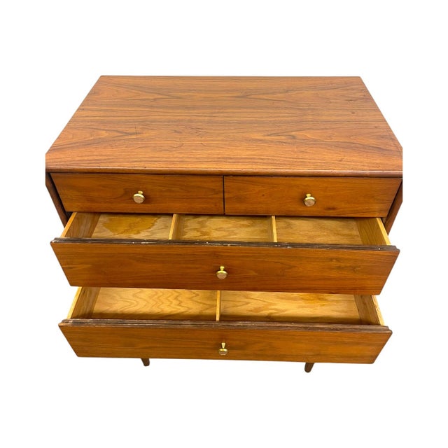 Mid-Century Modern Drexel Declaration Walnut Tallboy Dresser by Kipp Stewart – 6-Drawer MCM Chest. For Sale - Image 9 of 10