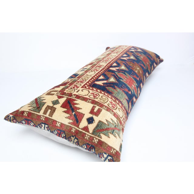 Decorative Antique Caucasian Rug Pillow Cover – 15" X 35" For Sale - Image 4 of 10