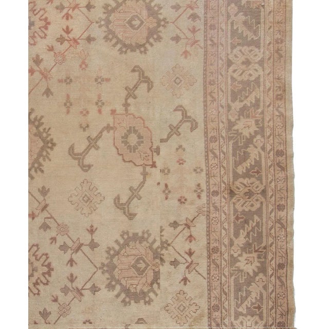 Antique Turkish Ivory Anatolian Oushak Rug 9ft 10in X 14ft For Sale - Image 4 of 6