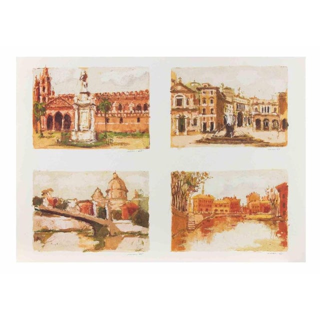 Franco Marzilli, Italian Landscapes, Lithograph, 1980s For Sale - Image 3 of 3