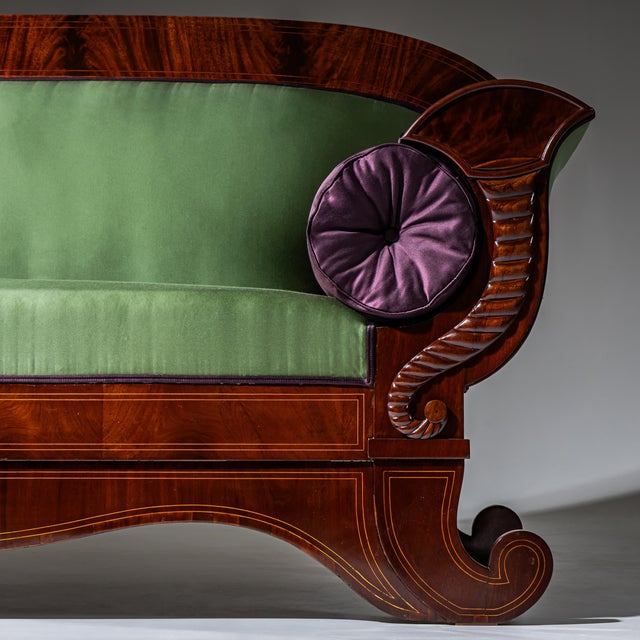 Antique Biedermeier Sofa in Mahogany, Northern Germany, 1830 For Sale - Image 9 of 13