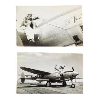Vintage Nose Art Wwii P-38 Lightning Hot Pants & Pilot Snapshots - a Pair For Sale