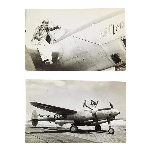 Vintage Nose Art Wwii P-38 Lightning Hot Pants & Pilot Snapshots - a Pair For Sale