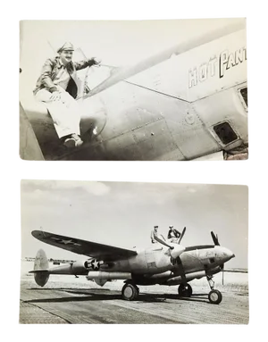 Vintage Nose Art Wwii P-38 Lightning Hot Pants & Pilot Snapshots - a Pair