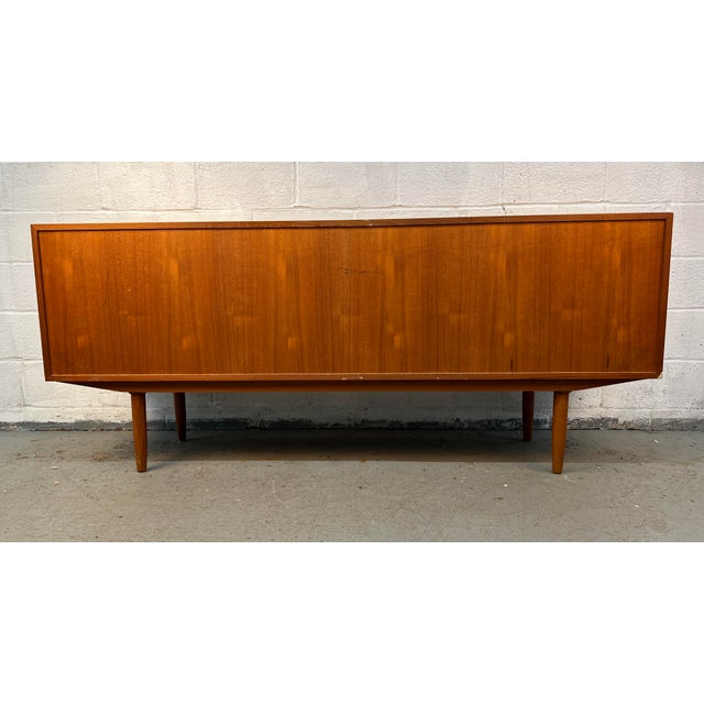 Mid-Century Modern Teak Credenza W/ Tambour Doors For Sale - Image 17 of 18
