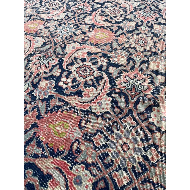 European Sized Antique Water-Garden Tabriz Pistachio Green Rug 7.8 x 12.8 For Sale - Image 9 of 14