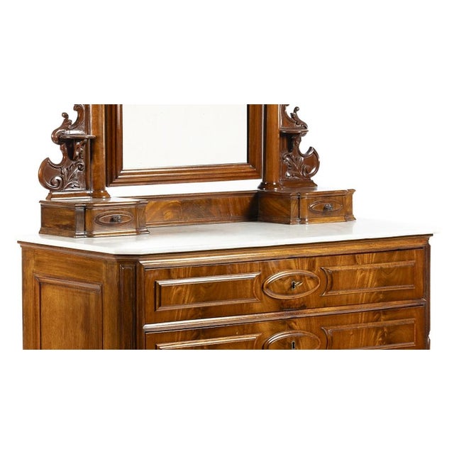 Wood Chest of Drawers with Dressing Table, 19th Century For Sale - Image 7 of 8
