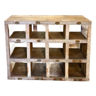 Antique Primitive Wood Cubby Storage - American - Folk Art For Sale