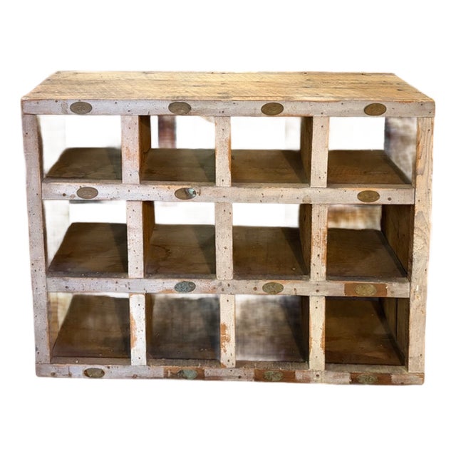 Antique Primitive Wood Cubby Storage - American - Folk Art For Sale