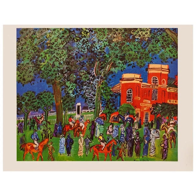 Raoul Dufy 1940s After Raoul Dufy "Paddock" First Edition Period Swiss Lithograph For Sale - Image 4 of 6