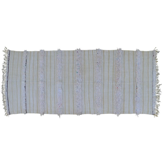 Mid 20th Century Striped Moroccan Wedding Blanket For Sale - Image 4 of 6