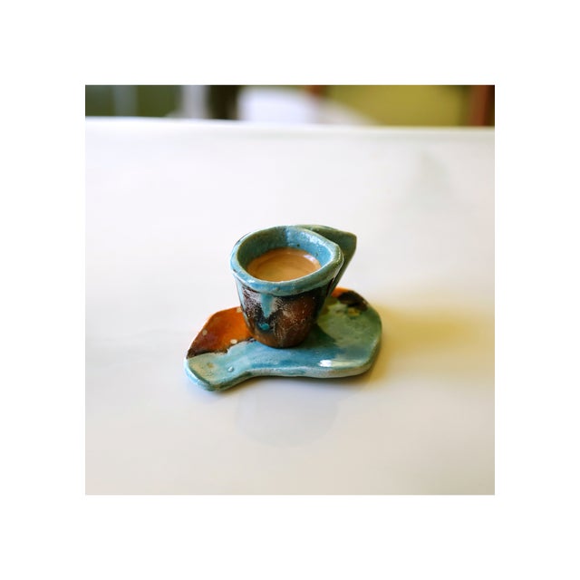 Yin & Yang Espresso Cup and Saucer Set by Teresa Monmas, Set of 2 For Sale - Image 4 of 6