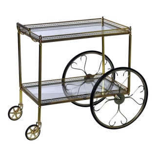 French Modern Rolling Bar Cart For Sale