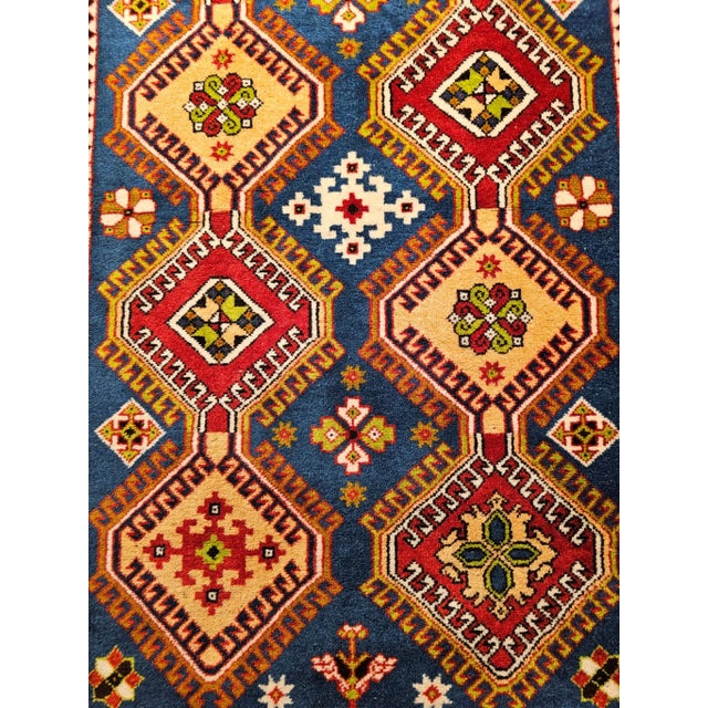 Persian Vintage Persian Yalameh Area Rug, Hand-Knotted Wool, Allover Geometric Design For Sale - Image 3 of 7