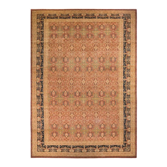 Mogul Collection Hand-Knotted Area Rug - Pink 12' 3" x 17' 6" For Sale