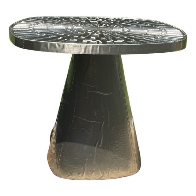 Jonathan Adler Talitha Starburst Nickel-Plated Metal Accent Table For Sale