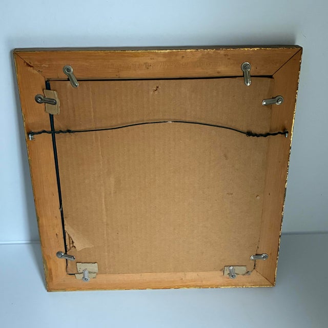 Late 20th Century Vintage Gilt Faux Bamboo Etched Floral Mirror, Hollywood Regency For Sale - Image 5 of 7